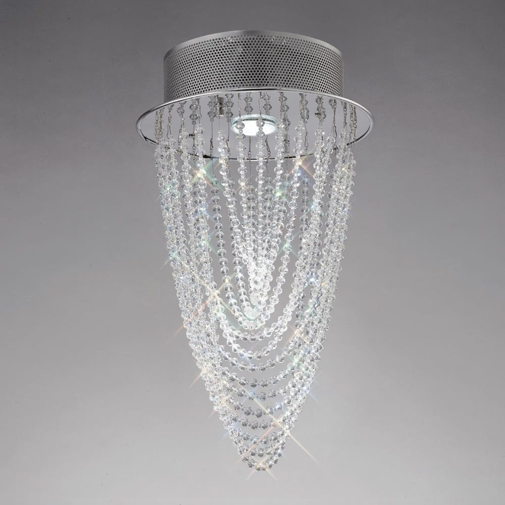 Diyas IL31390 Camilla Ceiling Round Chrome/crystal