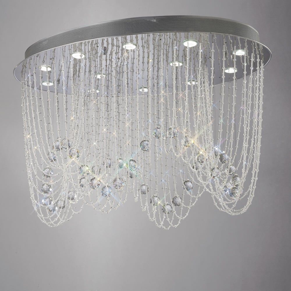 Diyas IL31393 Camilla Ceiling Oval Chrome/crystal