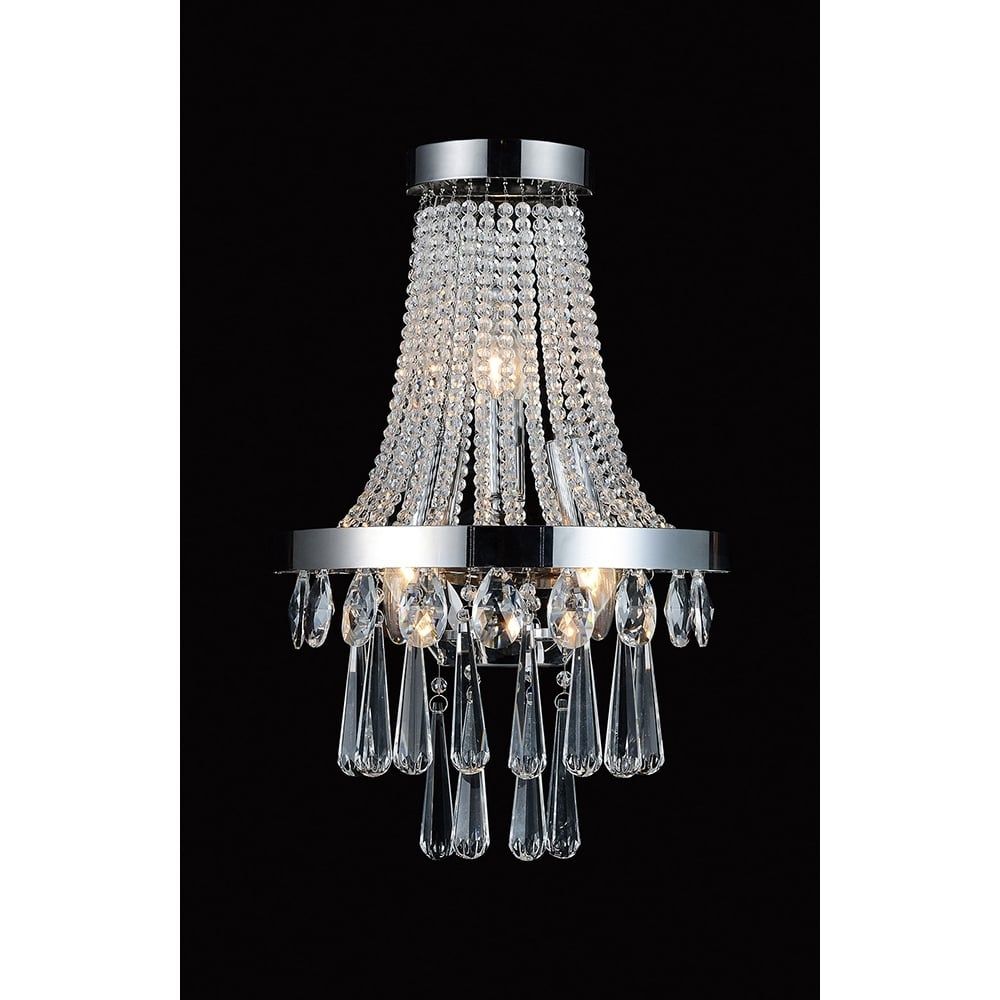 Diyas IL31434 Sophia Wall Lamp 3 Light Polished Chrome/Crystal