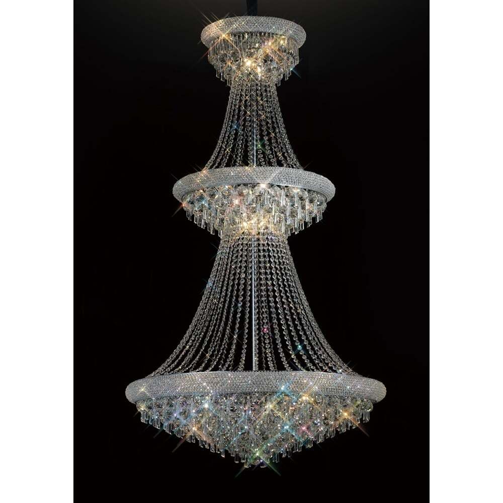 Diyas IL31454 Alexandra Pendant 3 Tier Chrome/crystal