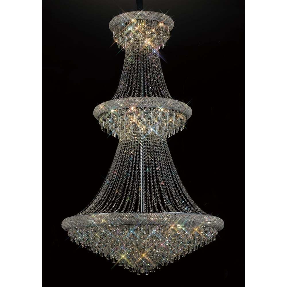 Diyas IL31455 Alexandra Pendant 3 Tier Chrome/crystal