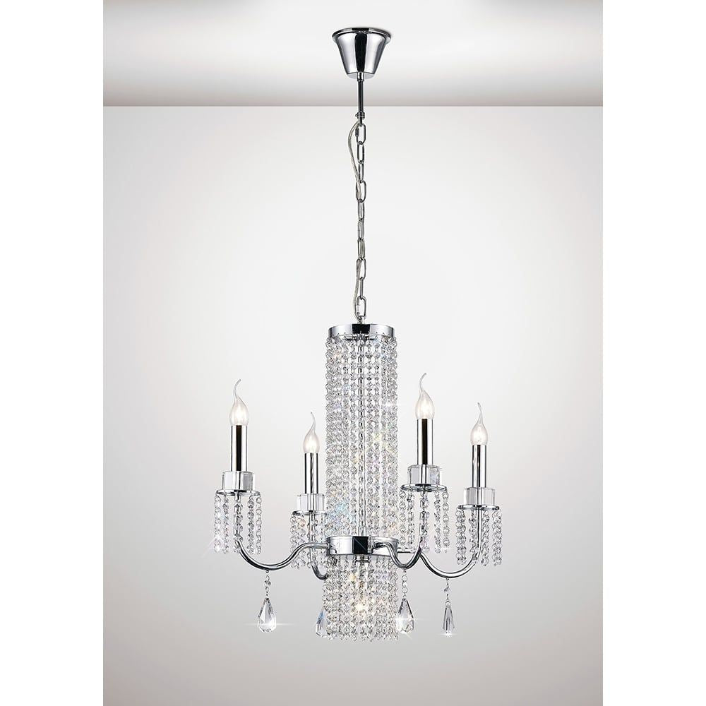 Diyas IL31542 Emily Pendant 4 Light Polished Chrome/Crystal