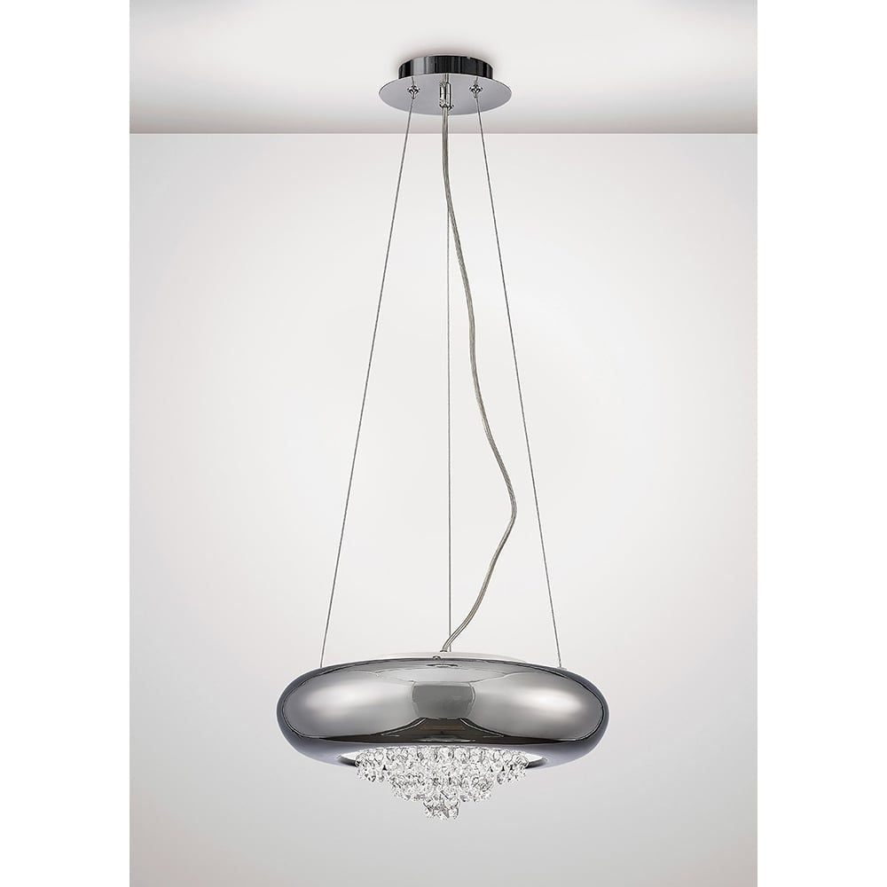 Diyas IL31563 Phyllis Large Pendant 3 Light Polished Chrome/Crystal