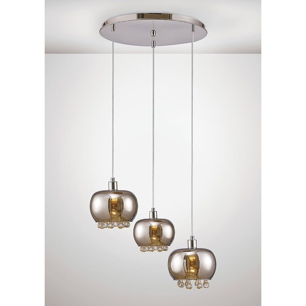 Diyas IL31601 Pandora Pendant Round Mirrored Glass/Polished Chrome