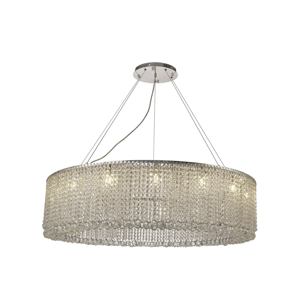 Diyas IL31732 Empire 110cm Round Pendant Chandelier, 15 Light G9, Polished Chrome/Crystal