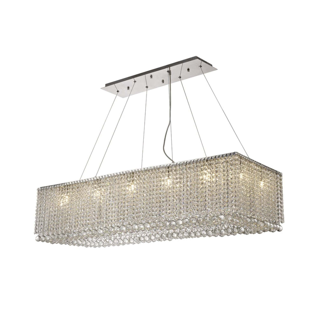 Diyas IL31733 Empire 122x51cm Rectangular Pendant Chandelier, 14 Light G9, Polished Chrome/Crystal