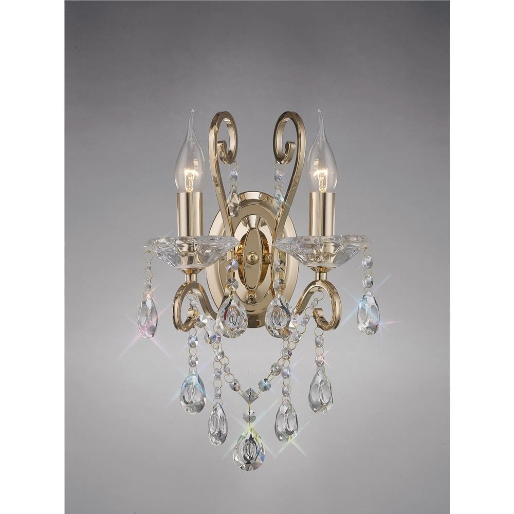 Diyas IL32062 Vela Wall Lamp French Gold/crystal