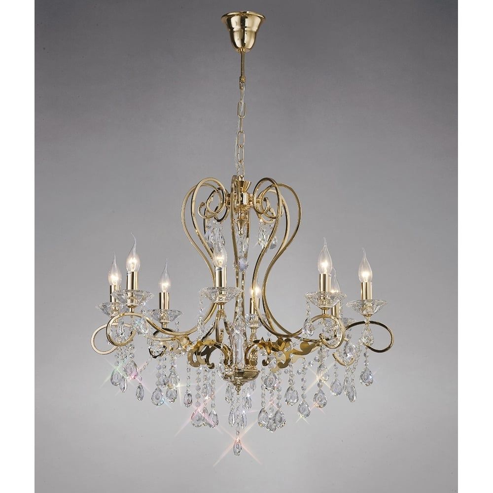 Diyas IL32068 Vela Pendant 8 Light French Gold/crystal