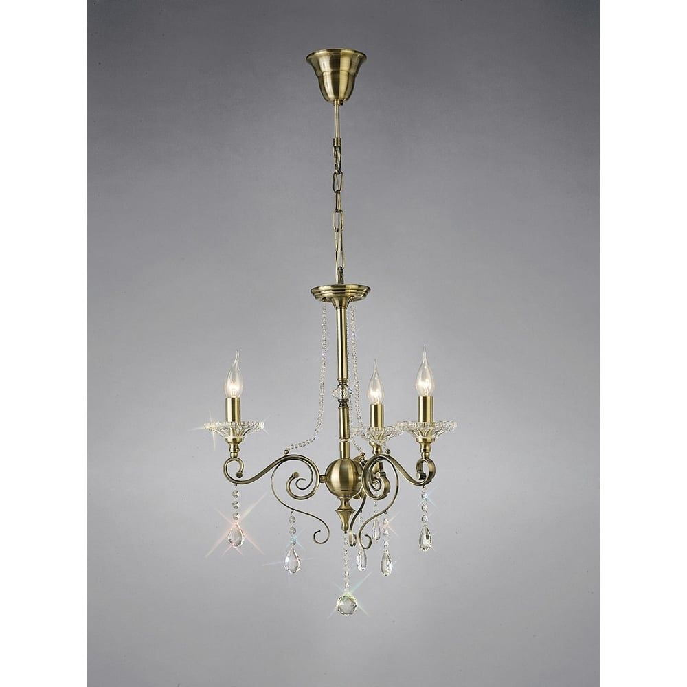Diyas IL32073 Libra Pendant Antique Brass/crystal