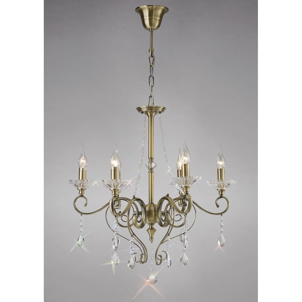 Diyas IL32076 Libra Pendant Antique Brass/crystal