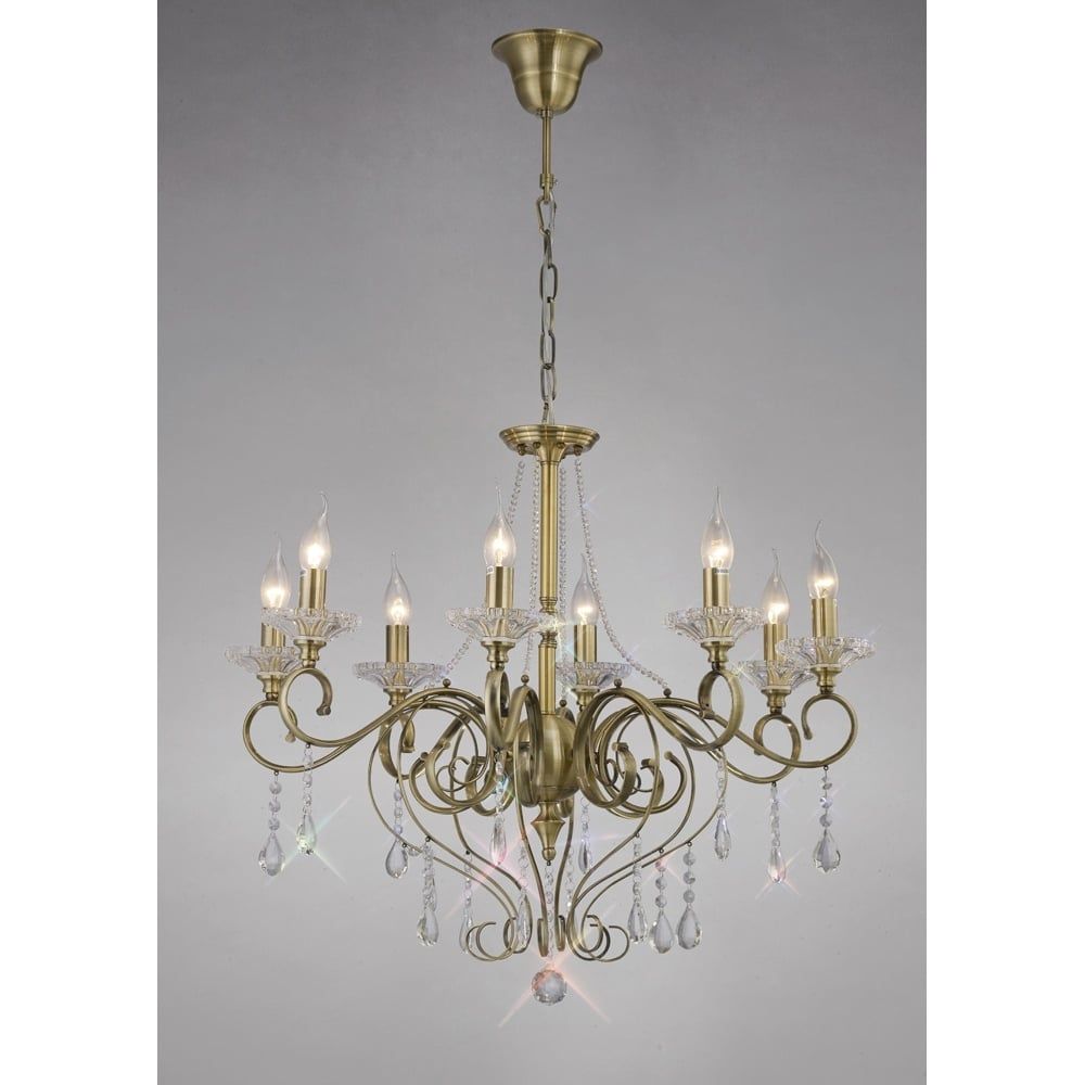 Diyas IL32078 Libra Pendant Antique Brass/crystal