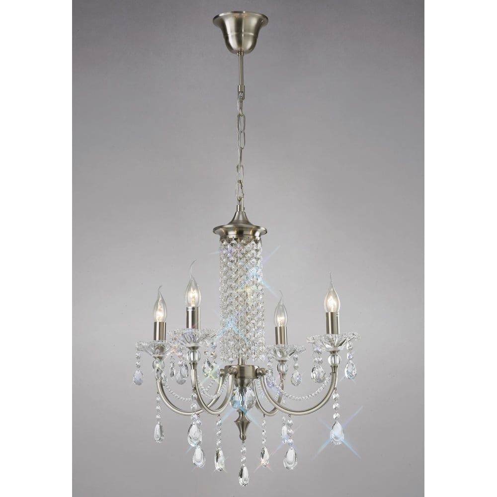 Diyas IL32084 Leana Pendant Satin Nickel/crystal