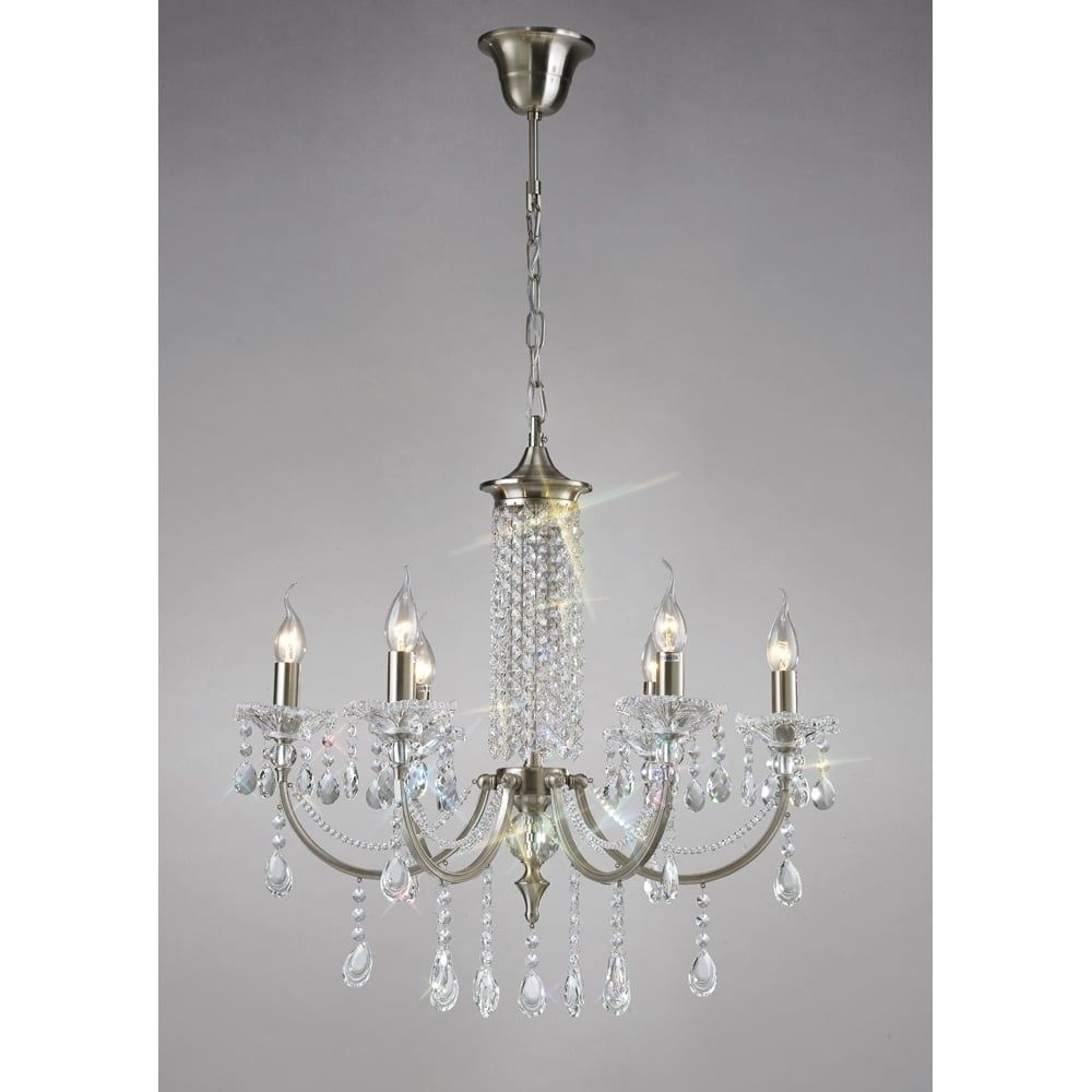 Diyas IL32086 Leana Pendant Satin Nickel/crystal