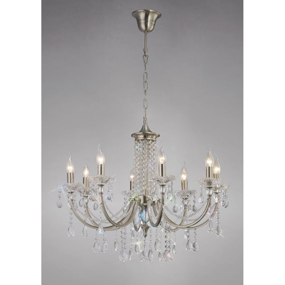 Diyas IL32088 Leana Pendant Satin Nickel/crystal