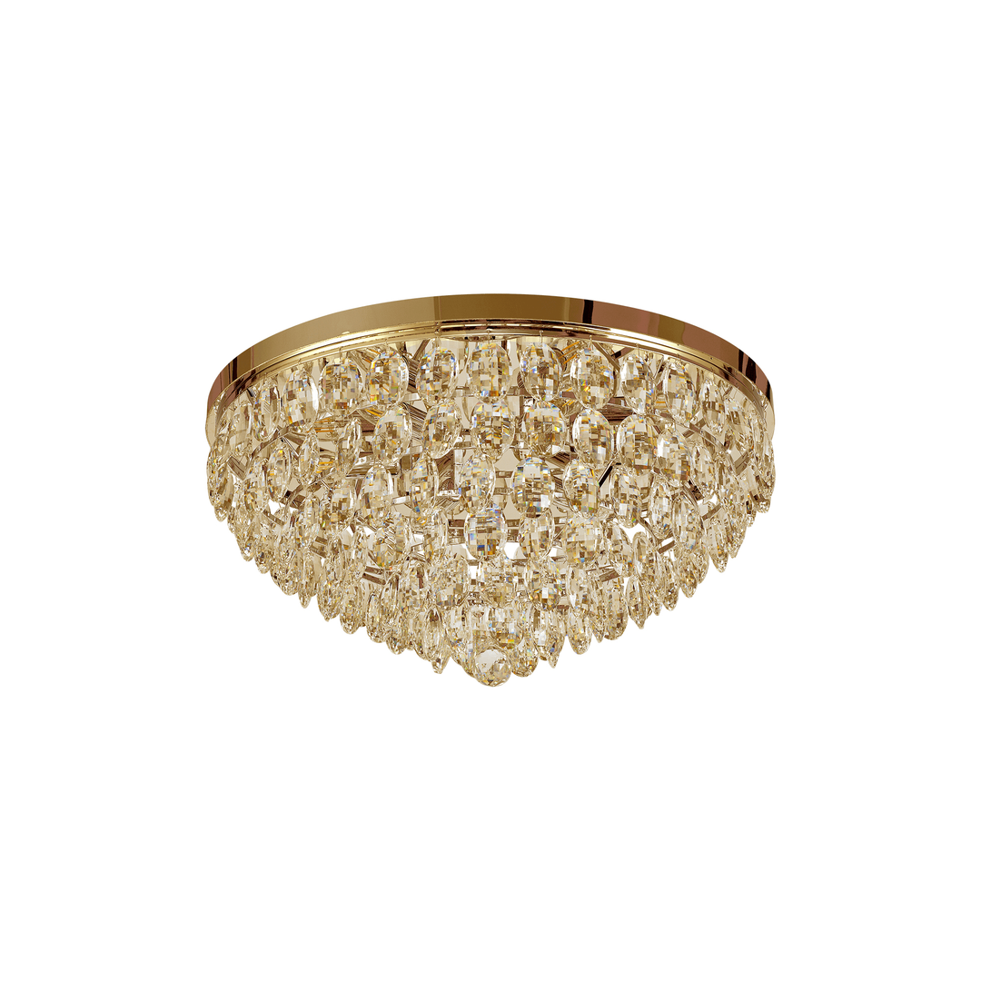 Diyas IL32817 Coniston Flush Ceiling 6 Light French Gold Crystal