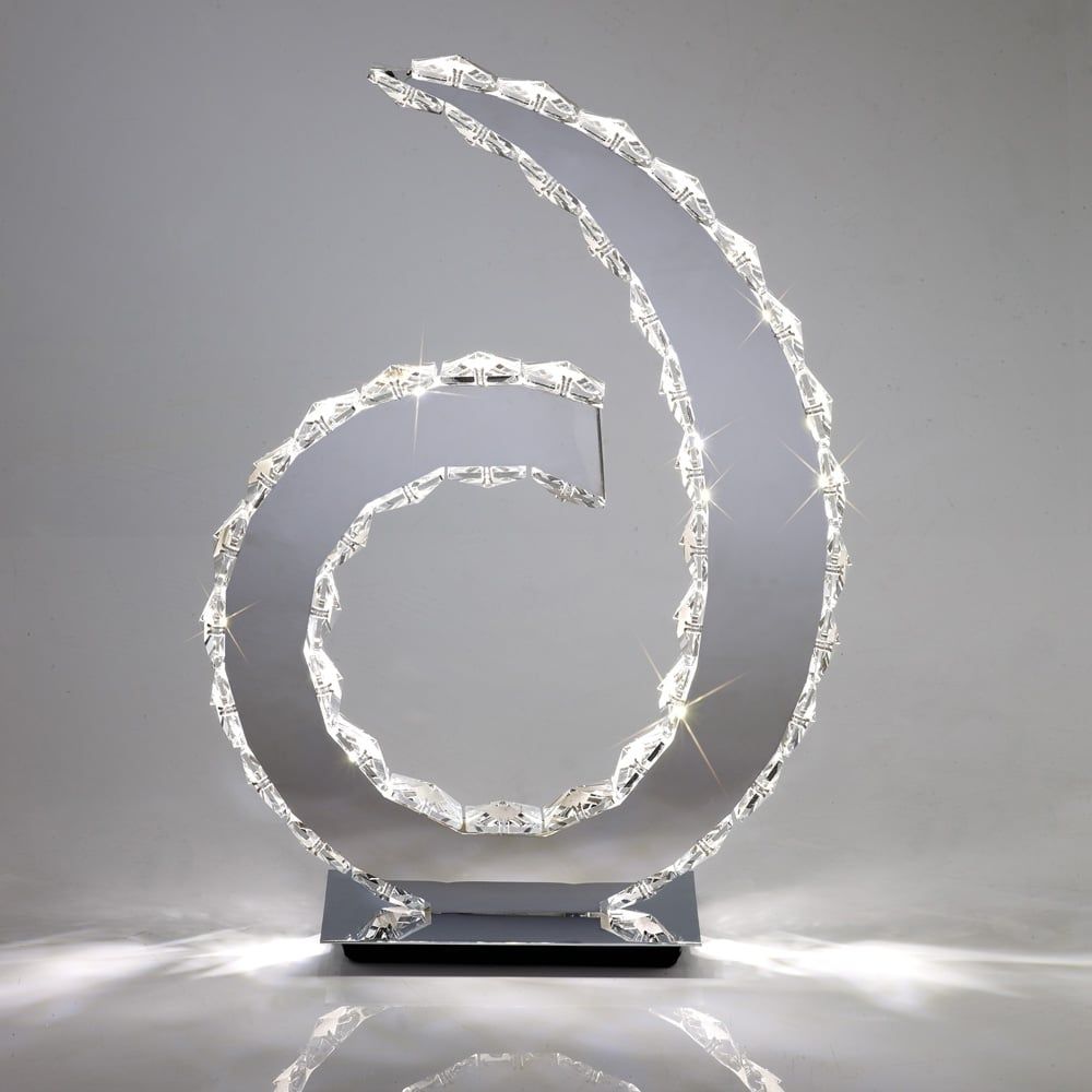 Diyas IL80000 Galaxy D Shape Table Lamp Light LED Chrome/crystal