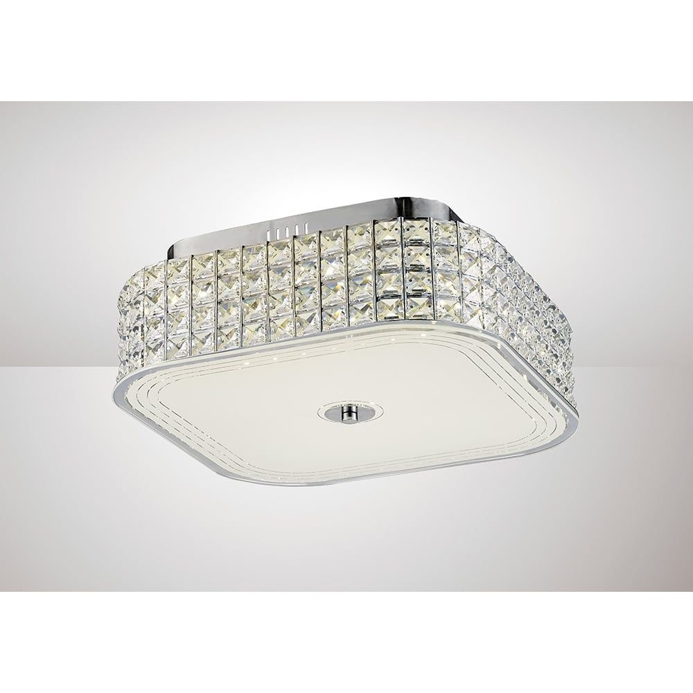Diyas IL80023 Hawthorne Square Ceiling LED Polished Chrome/Crystal