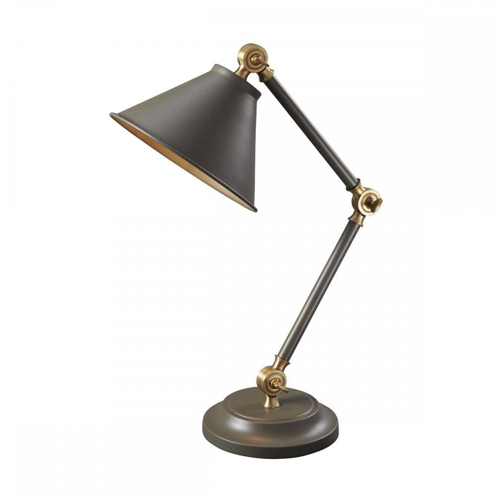 Elstead PV ELEMENT GAB Provence Element 1 Light Mini Table Lamp Dark Grey/Aged Brass