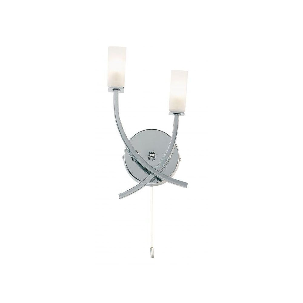 Endon 146-2ch Double Wall Light In Polished Chrome