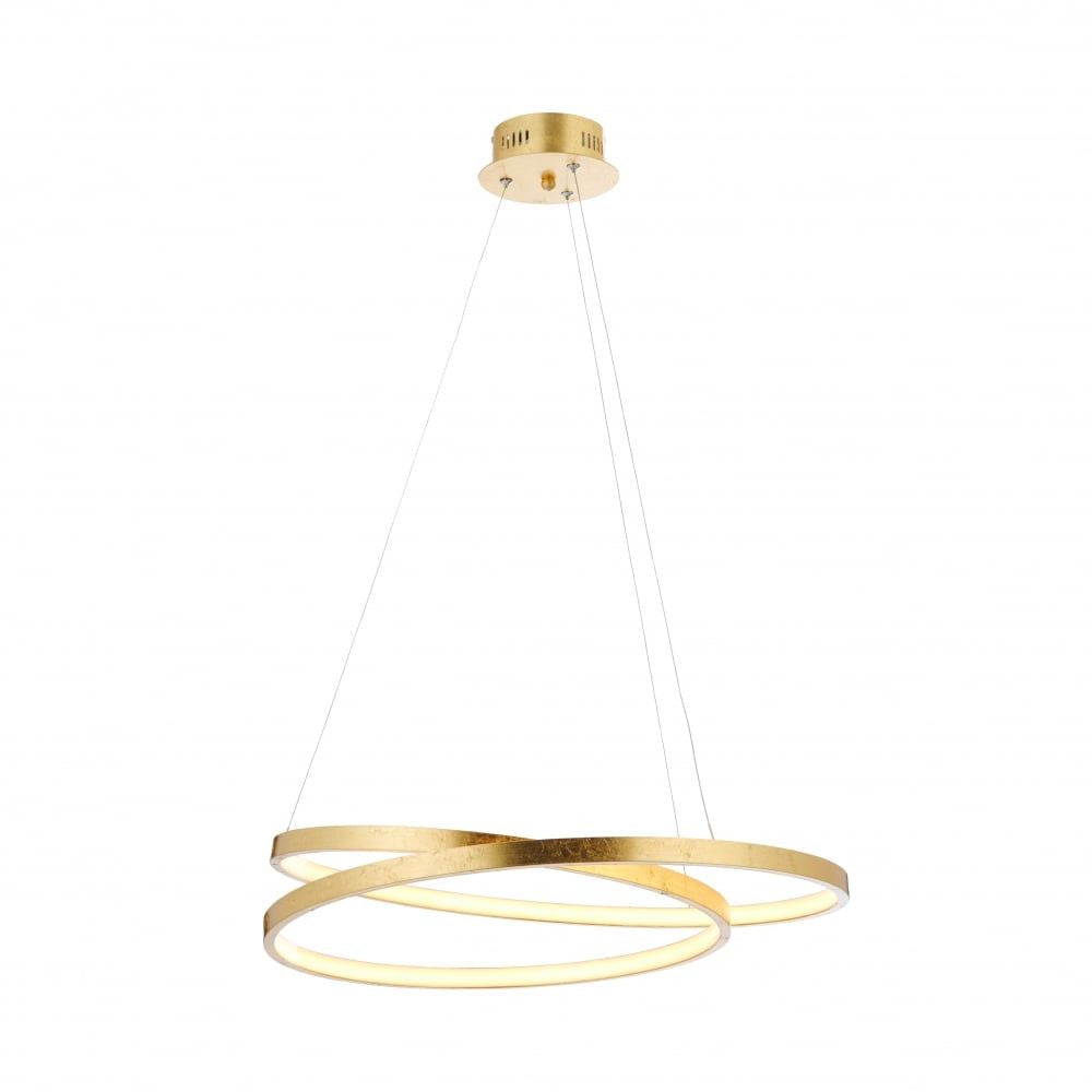Endon 72479 Scribble LED Ring Pendant Gold Leaf Frosted Acrylic