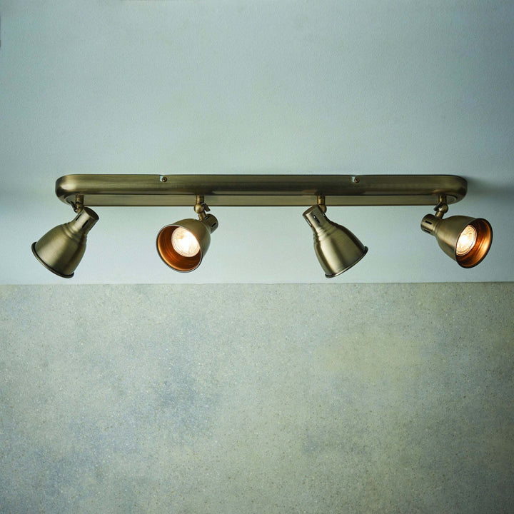 Endon 76280 Westbury 4 Light Spotlight Brass
