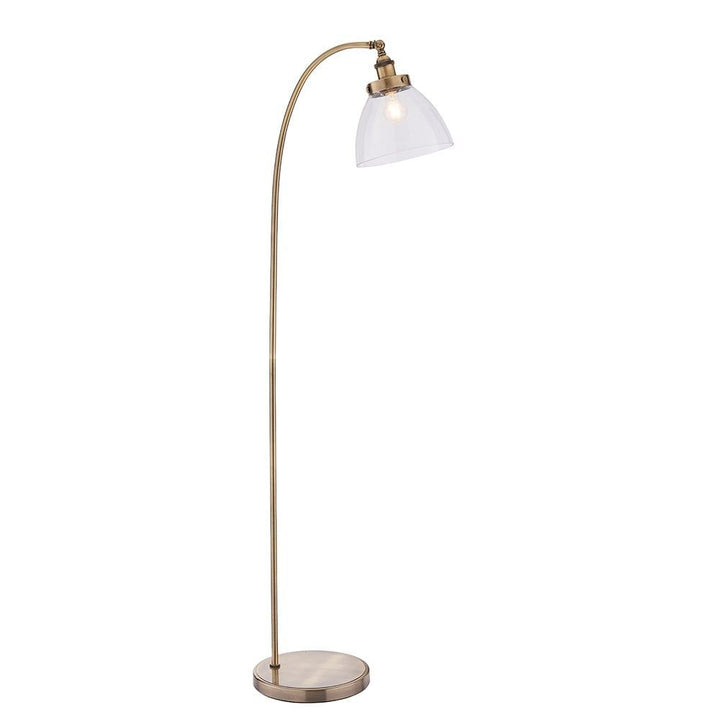 Endon 77860 Hansen 1 Light Floor Lamp Antique Brass Plate