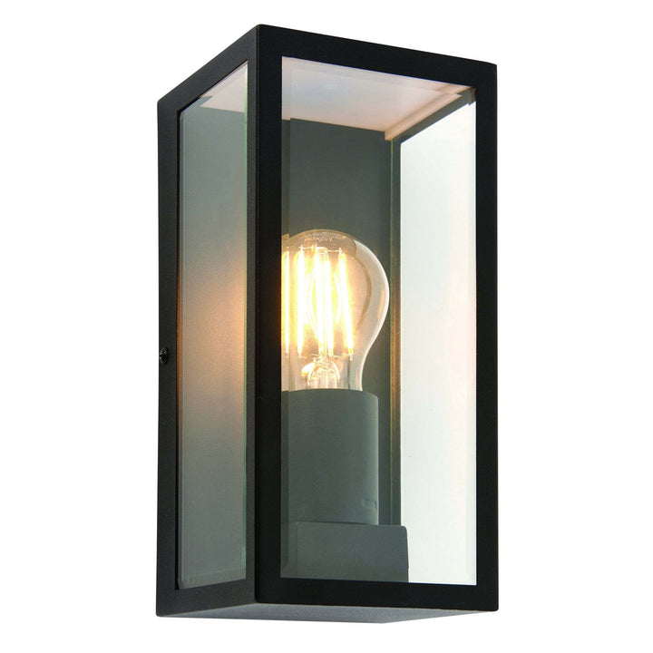 Endon 80600 Oxford 1 Light Outdoor Wall Light Black Clear