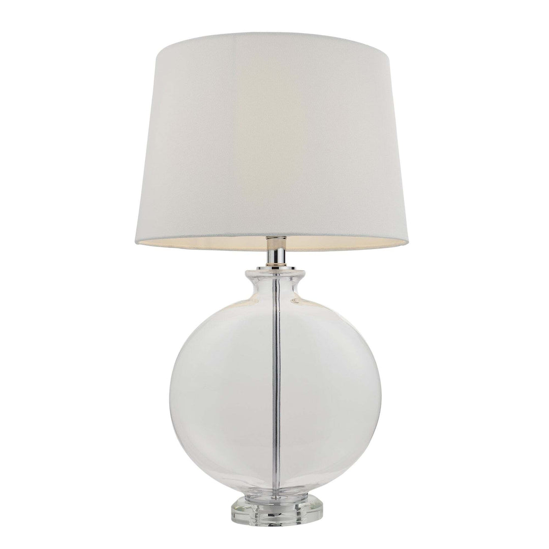 Endon 90535 Gideon 1 Light Table Lamp Clear Nickel White