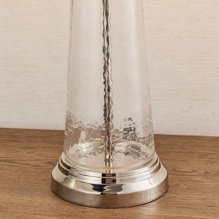 Endon 90545 Winslet 1 Light Table Lamp Clear Hammered Glass