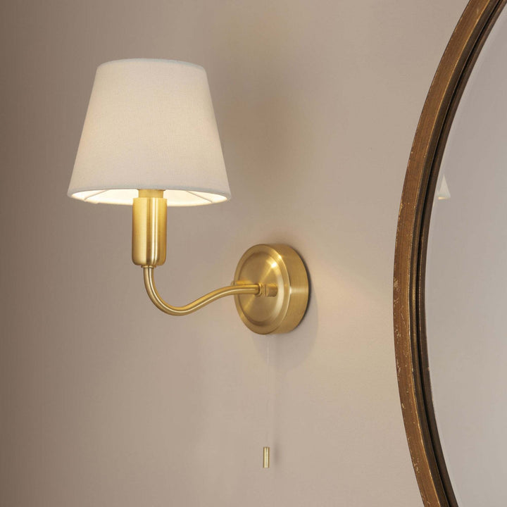 Endon 93852 Conway 1 Light Bathroom Wall Light Brass Ivory