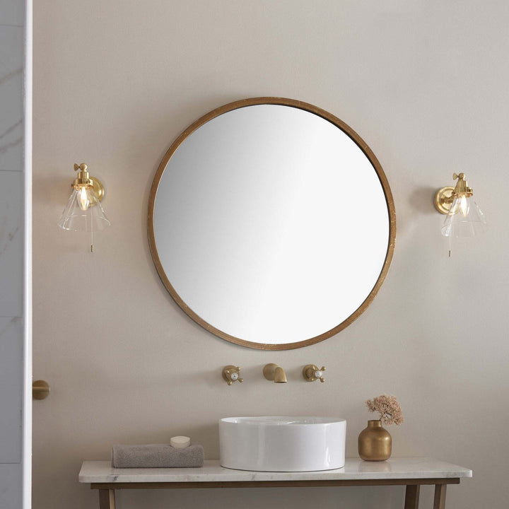 Endon 93854 Faraday 1 Light Bathroom Wall Light Brass Clear