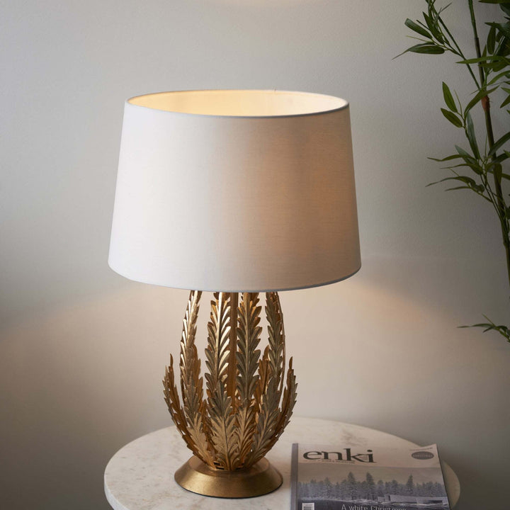 Endon 95037 Delphine 1 Light Table Lamp Gold Ivory