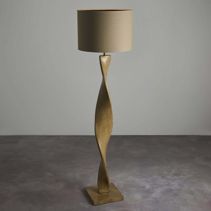 Endon 95454 Abia 1 Light Floor Lamp Wood Linen