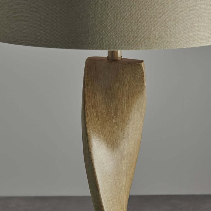 Endon 95454 Abia 1 Light Floor Lamp Wood Linen