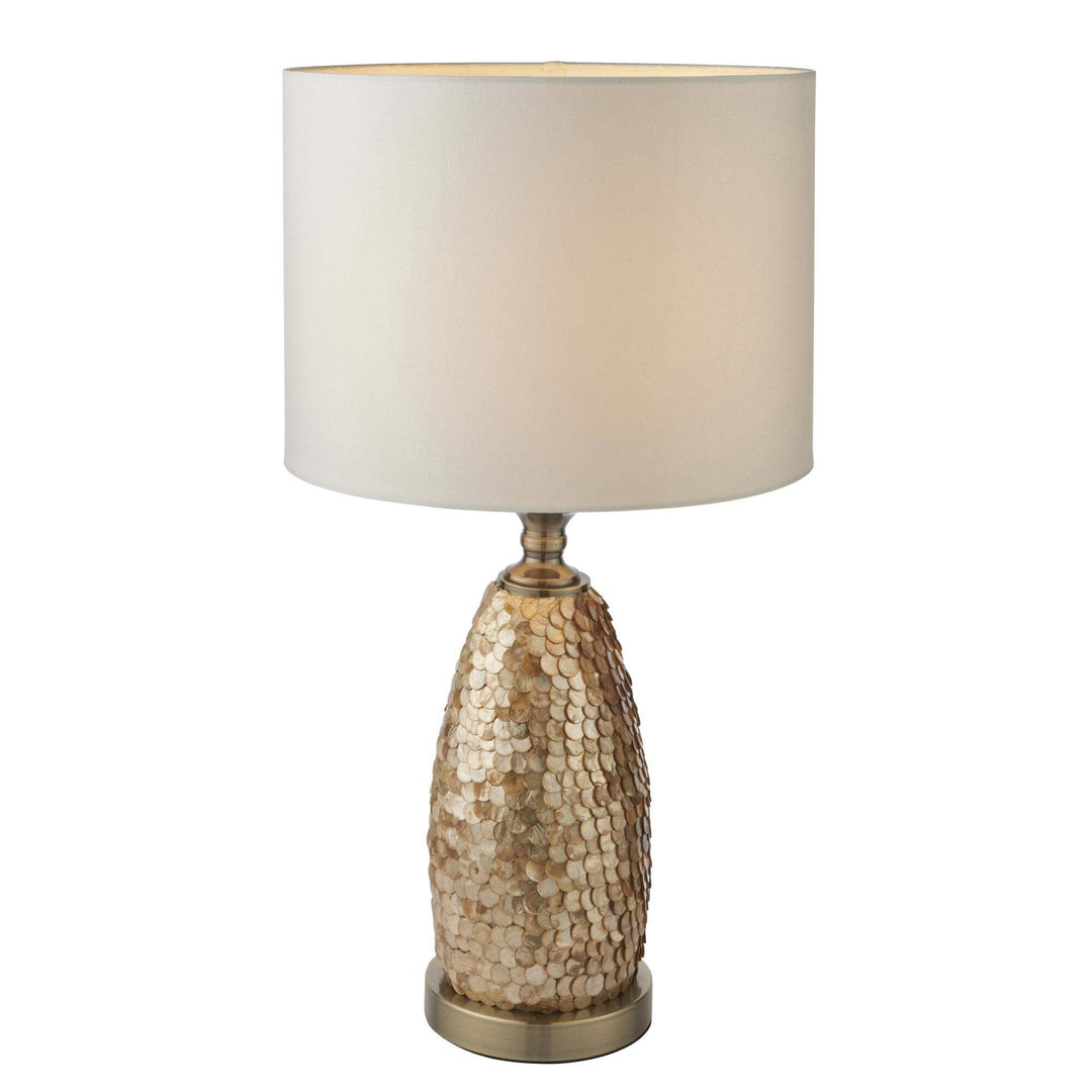 Endon 95461 Dahlia 1 Light Table Lamp Brass Ivory