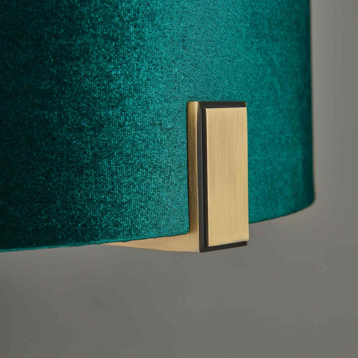 Endon 95837 Hayfield 1 Light Table Lamp Brass Green