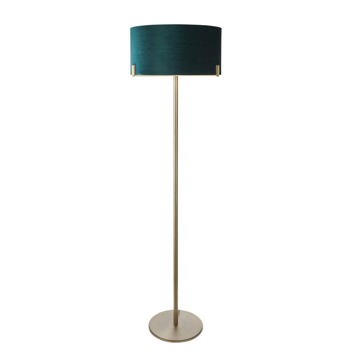 Endon 95838 Hayfield 1 Light Floor Lamp Brass Green