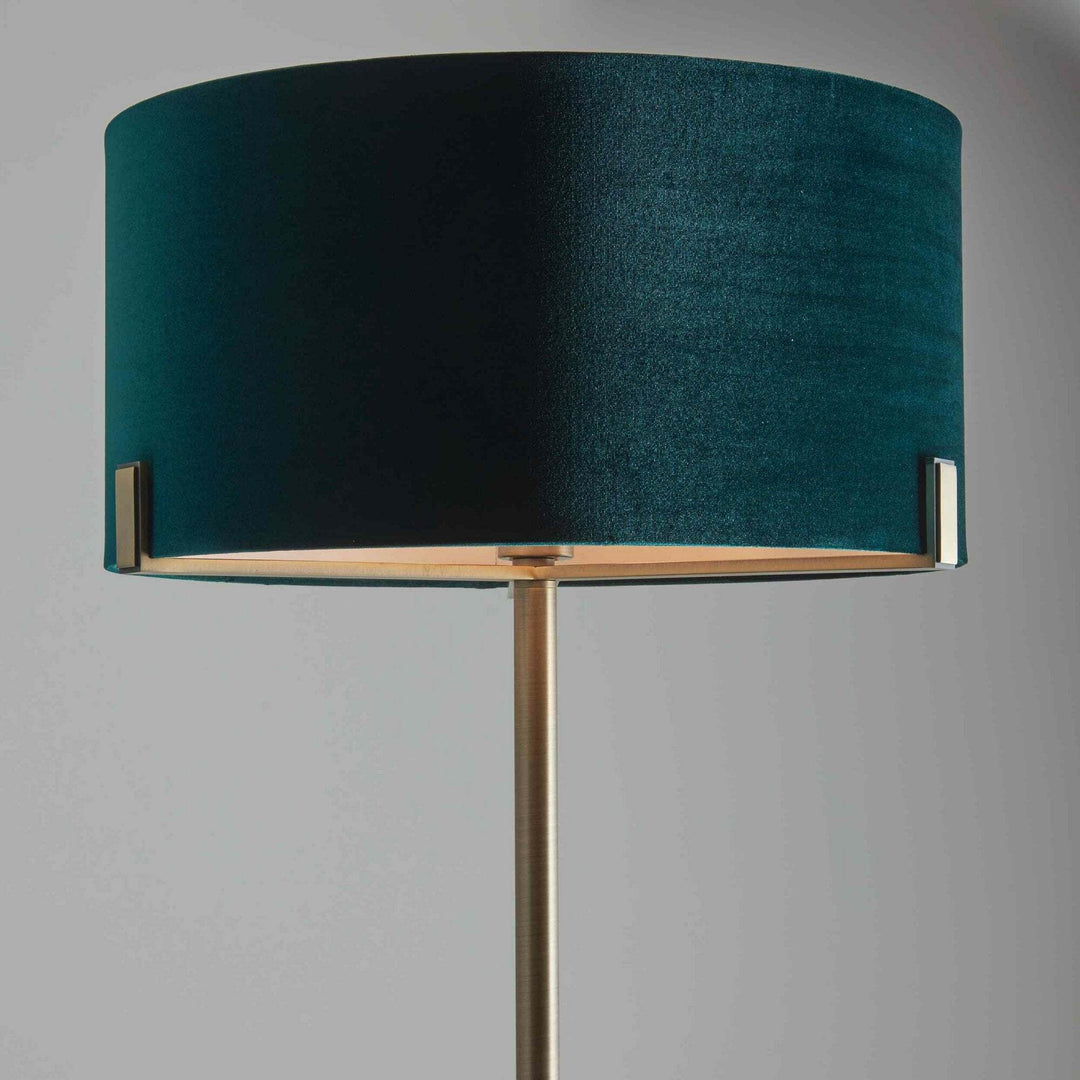 Endon 95838 Hayfield 1 Light Floor Lamp Brass Green