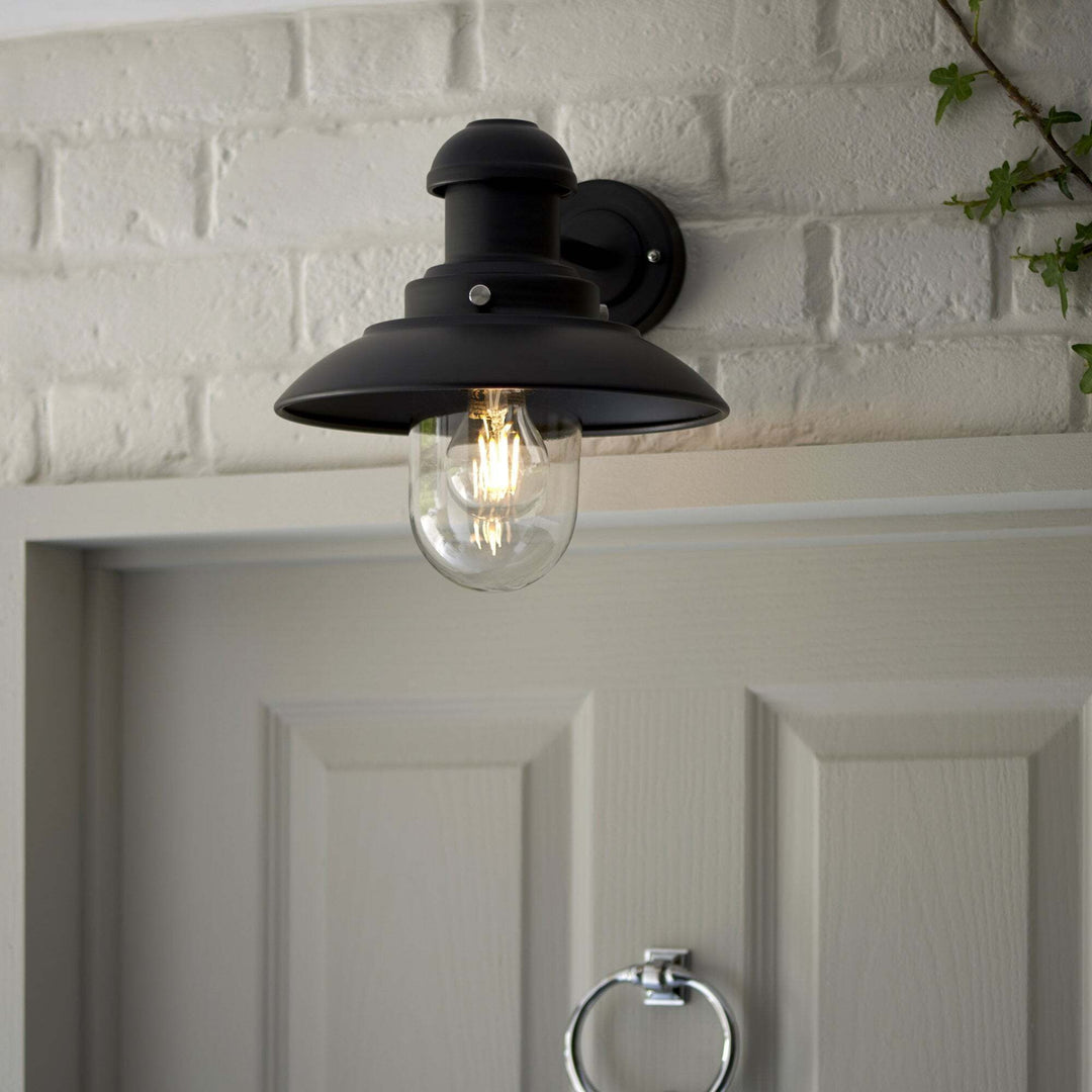 Endon 95982 Hereford 1 Light Outdoor Wall Light Black Clear