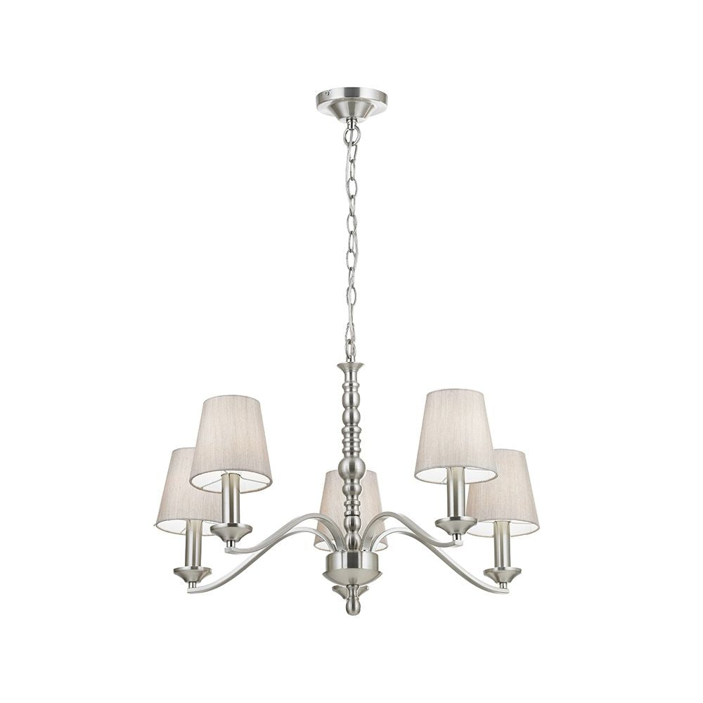 Endon ASTAIRE-5SN 5 Light Ceiling Fitting Satin Nickel