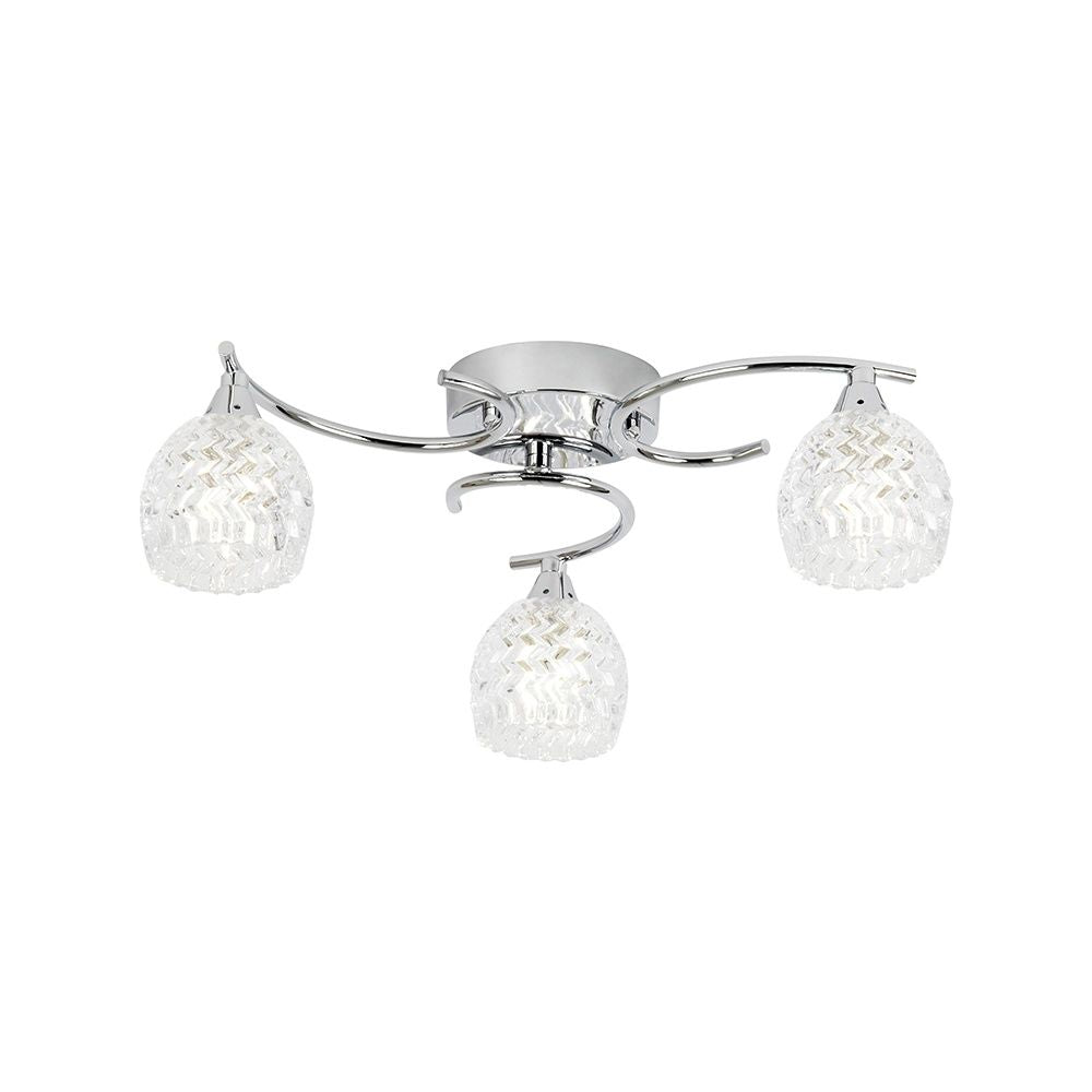 Endon BOYER-3CH 3 Light Ceiling Fitting With Chrome Finish