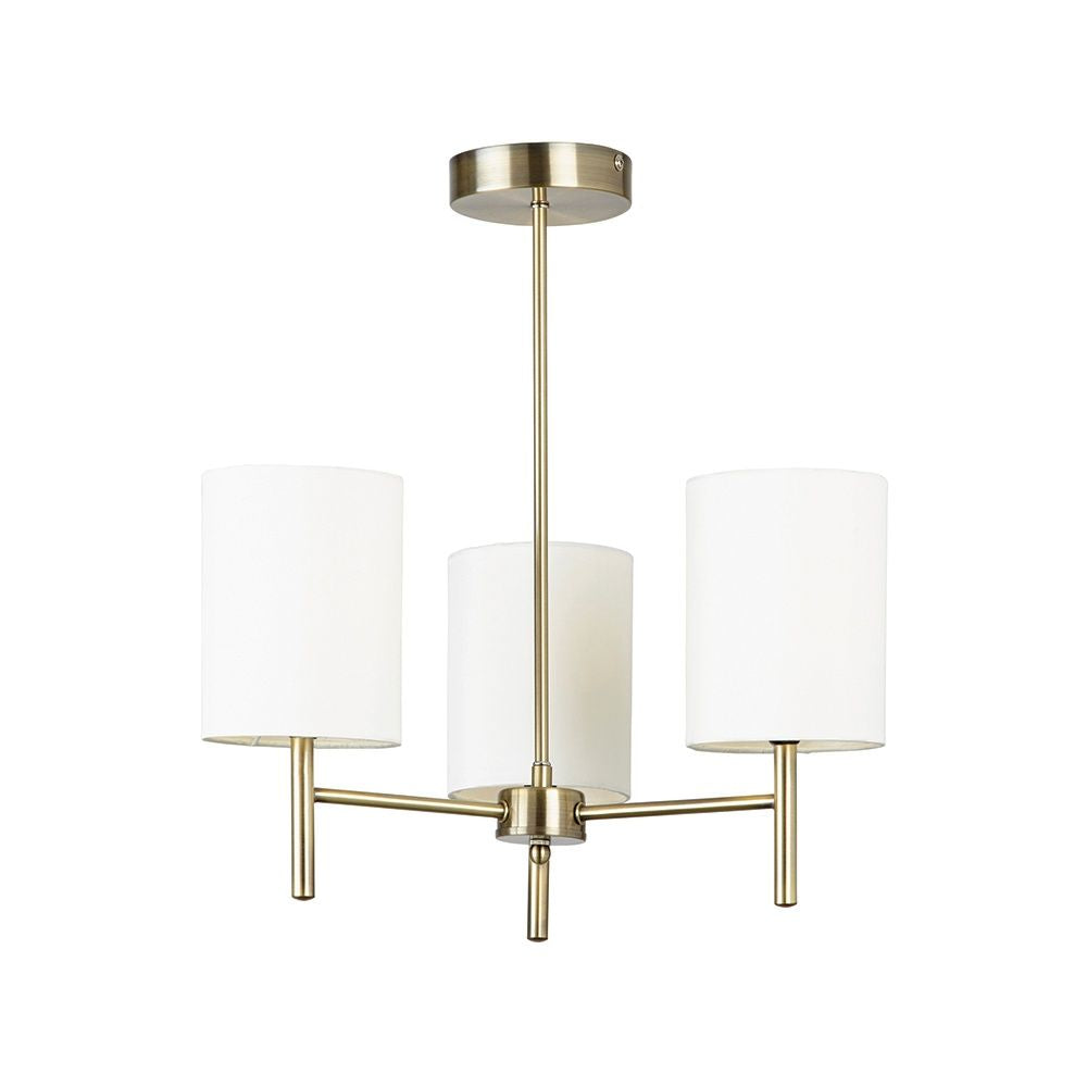 Endon BRIO-3AB 3 Light Ceiling Fitting In Antique Brass
