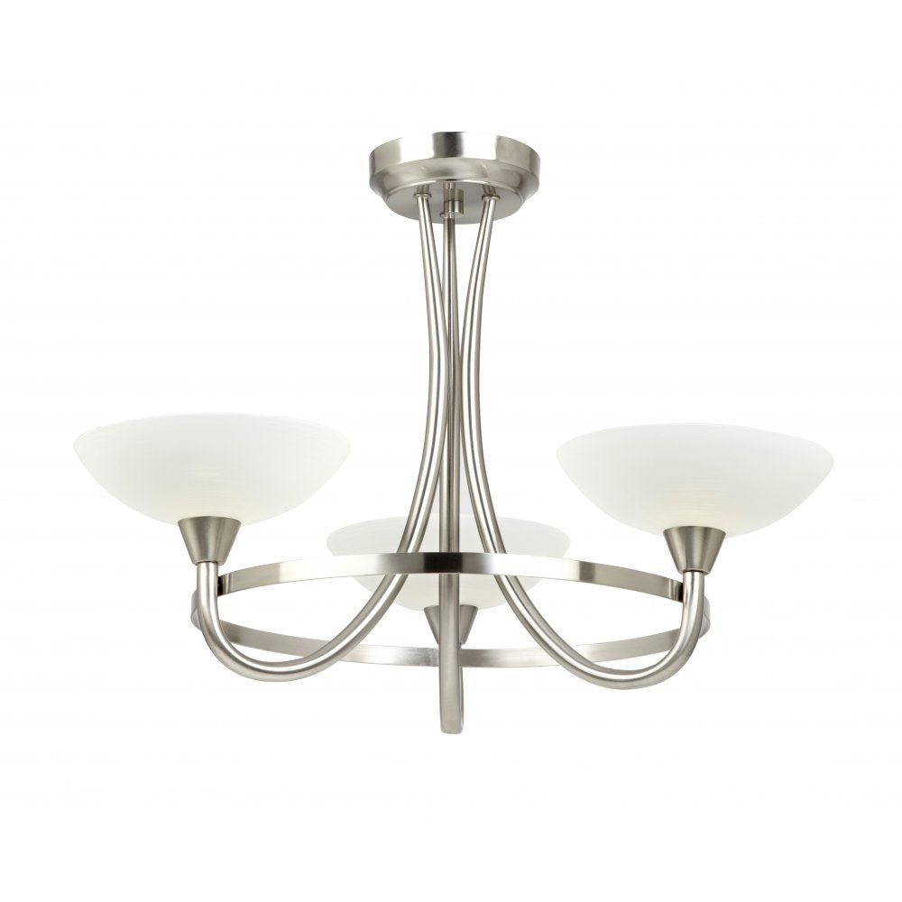 Endon CAGNEY-3SC 3 Light Ceiling Fitting Satin Chrome