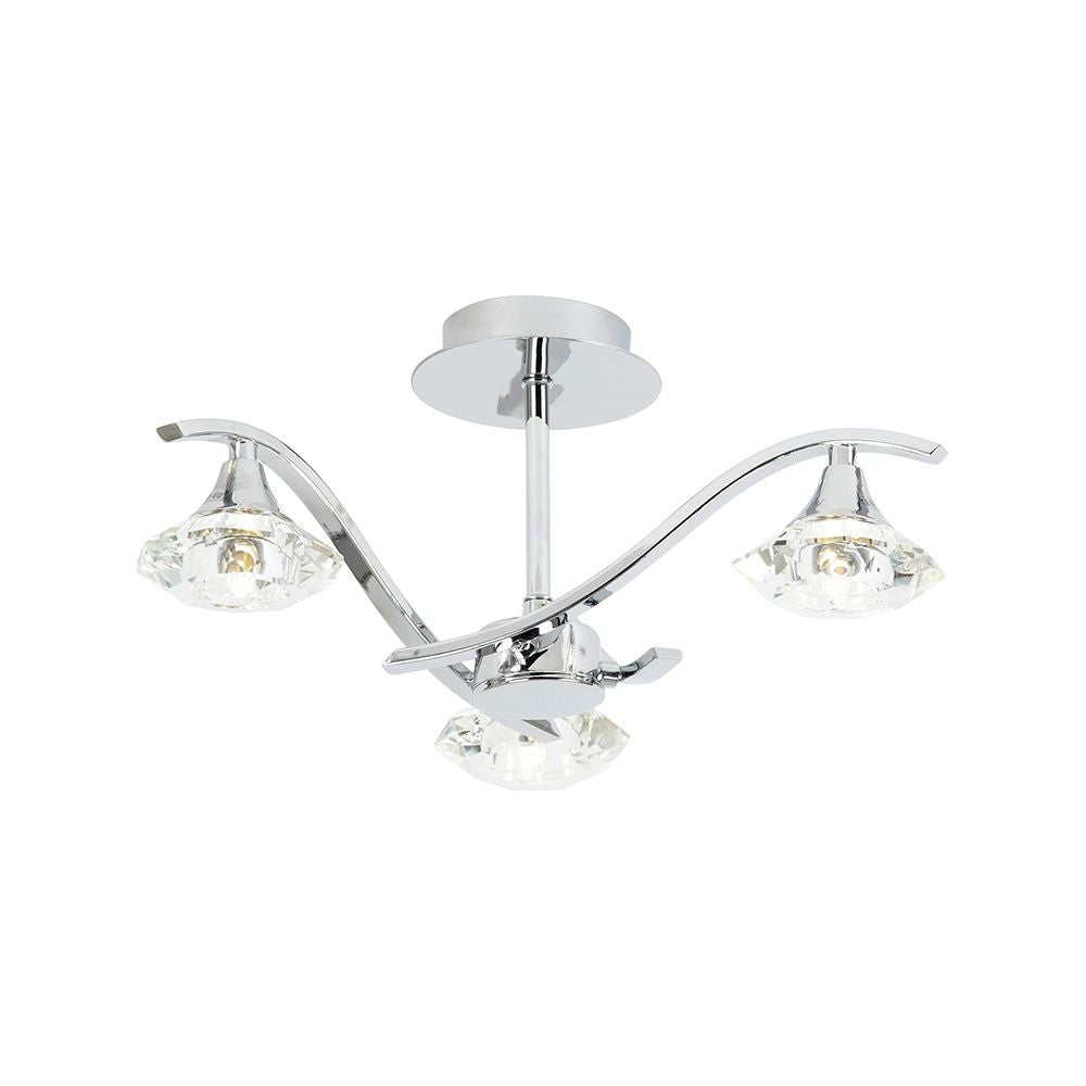 Endon LANGELLA-3CH 3 Light Ceiling Fitting In Chrome