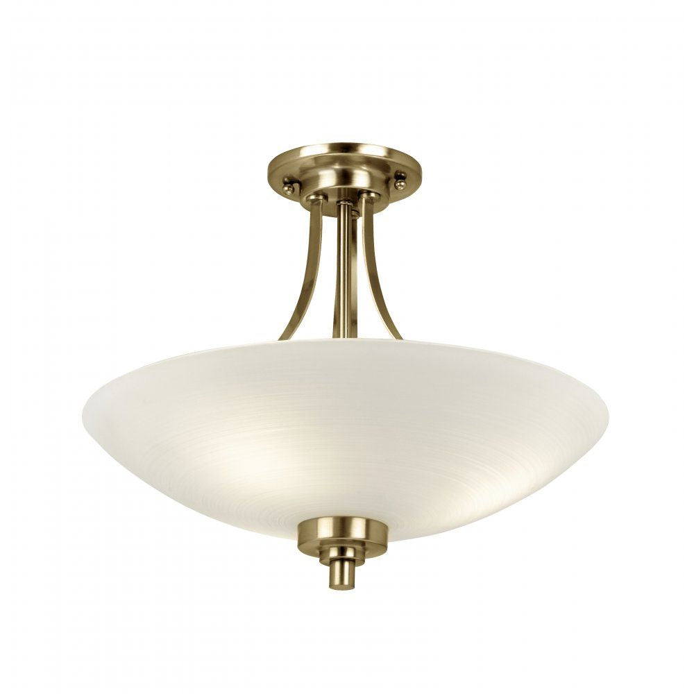 Endon WELLES-3AB 3 Light Semi Flush Fitting Antique Brass