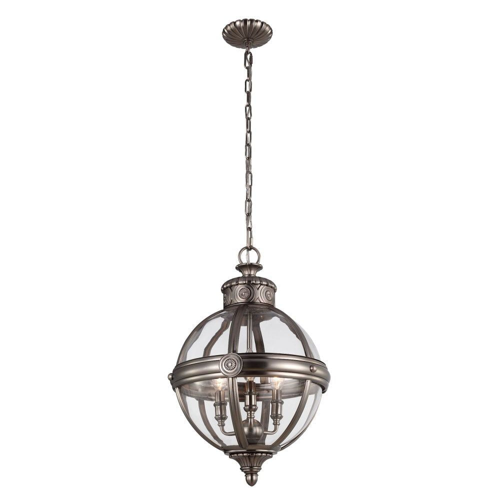 Feiss FE/ADAMS/3P ANL Adams 3 Light Pendant Chandelier