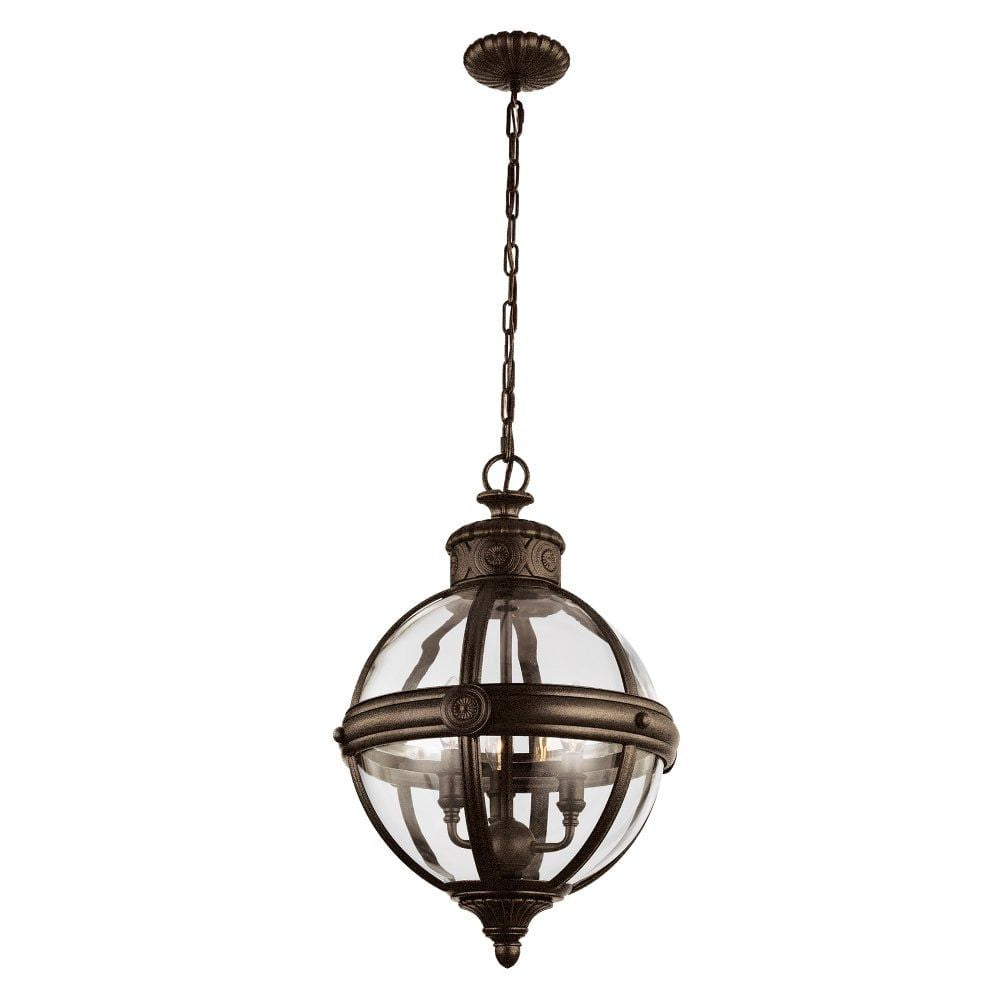 Feiss FE/ADAMS/3P BRZ Adams 3 Light Pendant Chandelier