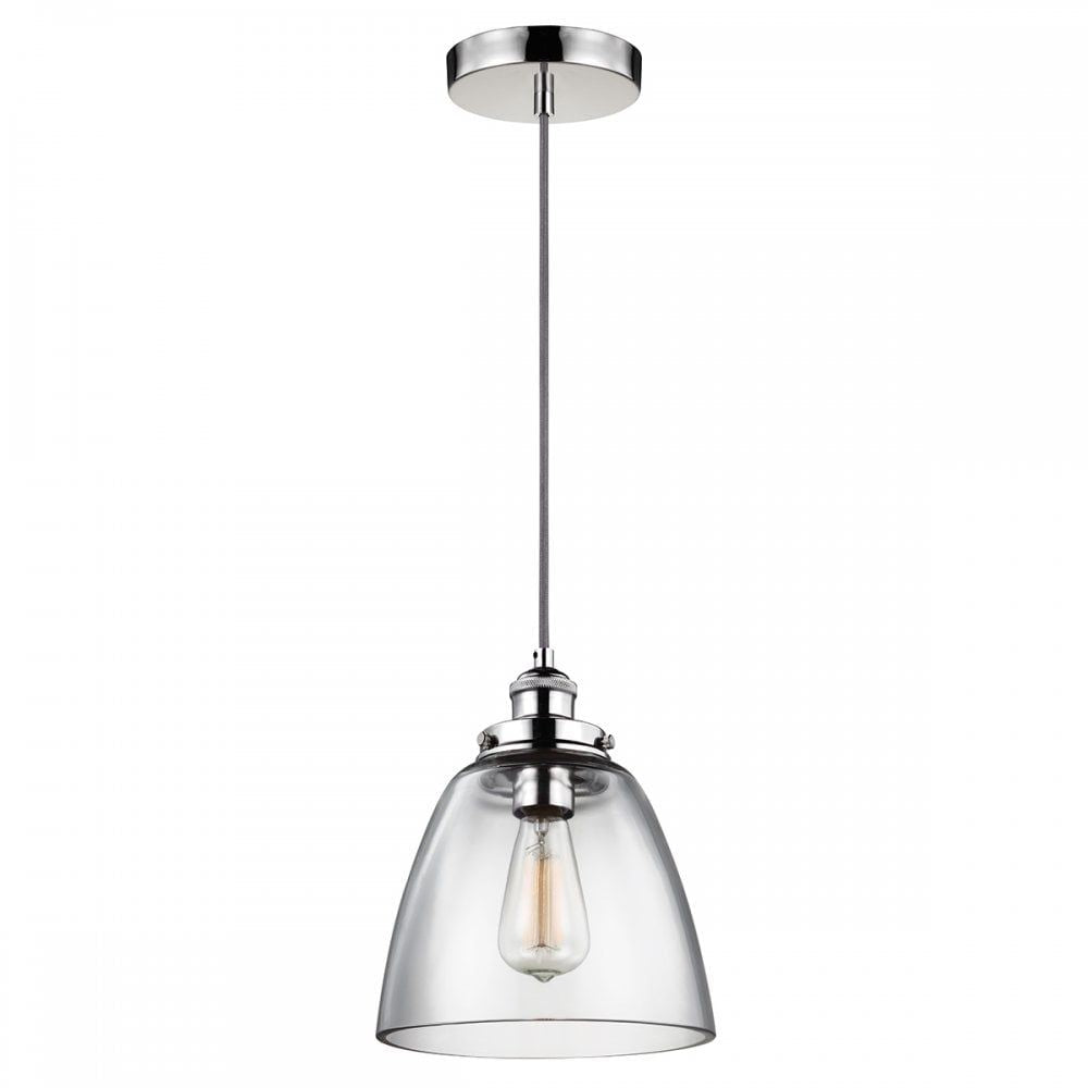 Feiss FE/BASKIN/P/B PN Baskin 1 Light Pendant