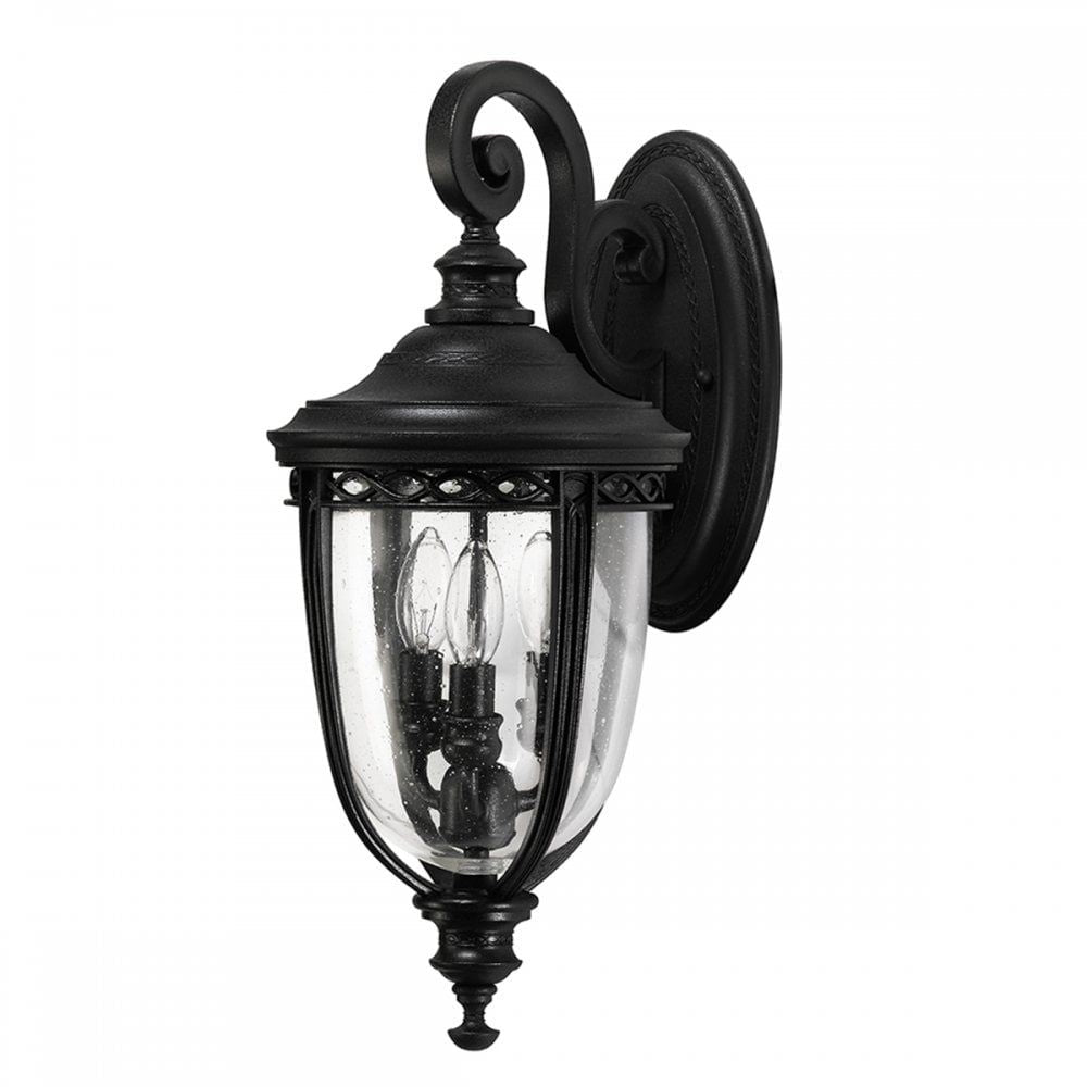 Feiss FE/EB2/M BLK English Bridle 3 Light Medium Wall Lantern Black