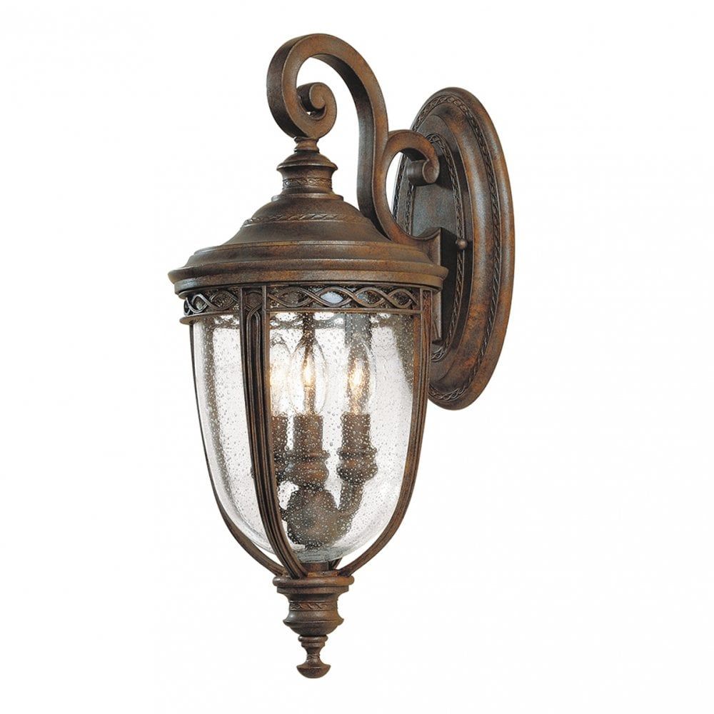Feiss FE/EB2/M BRB English Bridle 3 Light Medium Wall Lantern British Bronze